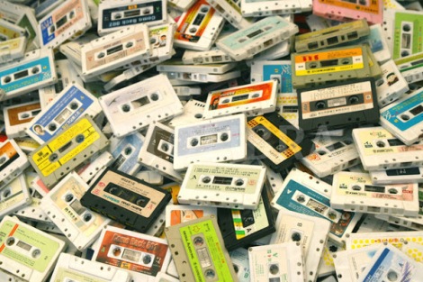 Pile of Audio Tape Cassettes